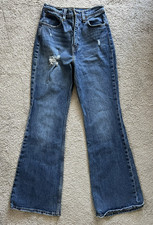 Levi's 70's High Rise Flare Women's Jeans 26x31.5 Stretchy Distressed Med Wash