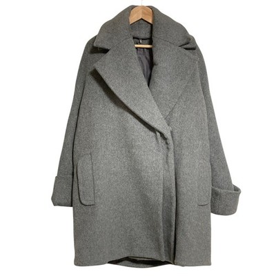 MAURIZIO PECORARO Big Collar Layered Coat, Size 38, Gray Women USED