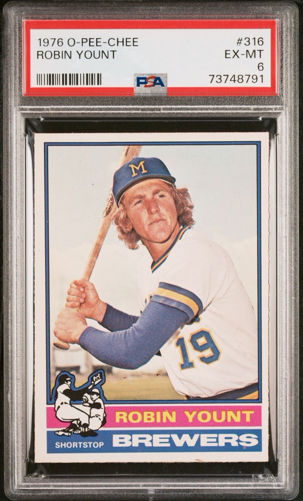 1976 O-PEE-CHEE Robin Yount Brewers #316 PSA 6 HOF 1999 OPC