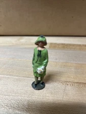 Vintage Johillco Lead Toy Figure England Britains Lady W/Green Dress. Box 297