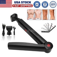 Long Handle Electric Back Shaver For Men Body Hair Removal Razor USB Recharge US