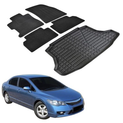 Kofferraumwanne Fußmatten Set Für Honda Civic Stufenheck 2006-2011