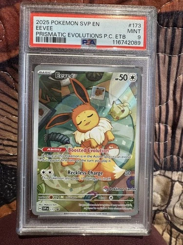 2023 POKEMON SVP EN BSP #173 EEVEE PRISMATIC EVOLUTIONS POKEMON CENTER ETB PSA 9