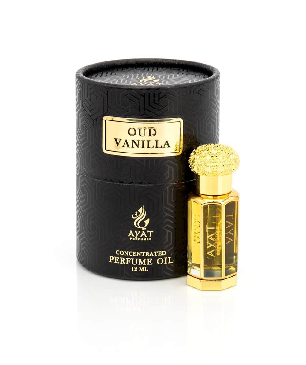 Huile parfumée Oud Vanilla Ayat Perfumes 12 ml, parfum oriental sans alcool longue tenue