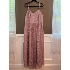 David's Bridal Studio Celebrate Dusty Pink Lace Maxi Formal Dress 18
