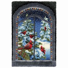 Herrschners  Winter Cardinal Window Latch Hook Kit