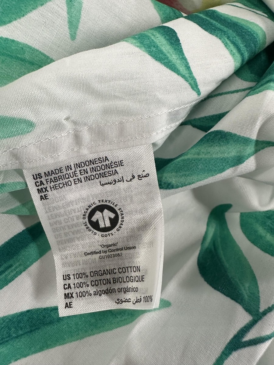 Bar III Shirt Mens Size L 16/16.5 White Green Floral Slim Fit