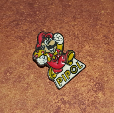 1989 Nintendo licensed promo Pipol Super Mario Bros pin new mint smb smw gb nes