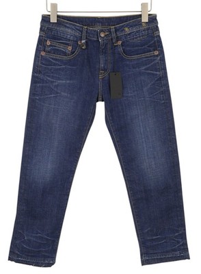 R13 Boy Straight Damenjeans W27 Howell Indigo Uniformaler Saum Used Look