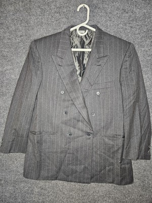 Brioni Roman Style Vtg Charcoal Pinstripe Sz 38* Wool Cashmere SportCoat Italy