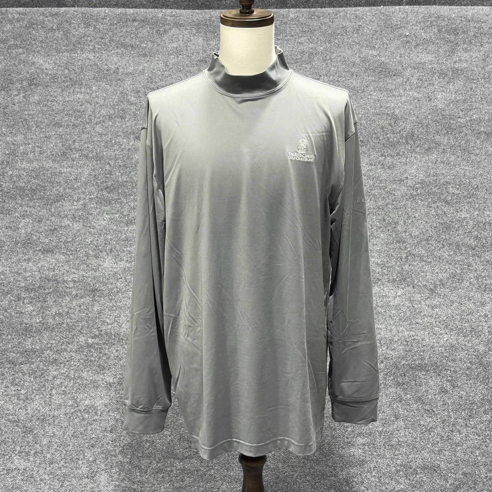 Dunning Golf Shirt Mens 2XL Gray Mock Neck Long Sleeve Performance Base Layer