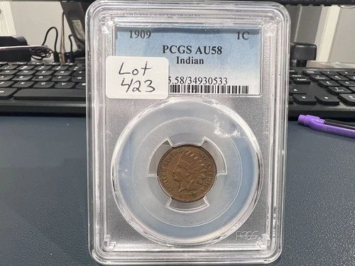 1909 1c Indian Head Cent PCGS AU58 (BE)