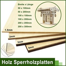 Dicke 1.5/2/3/5mm Lindenholzplatte Sperrholz Luftfahrt Schiff DIY Modell Bastel