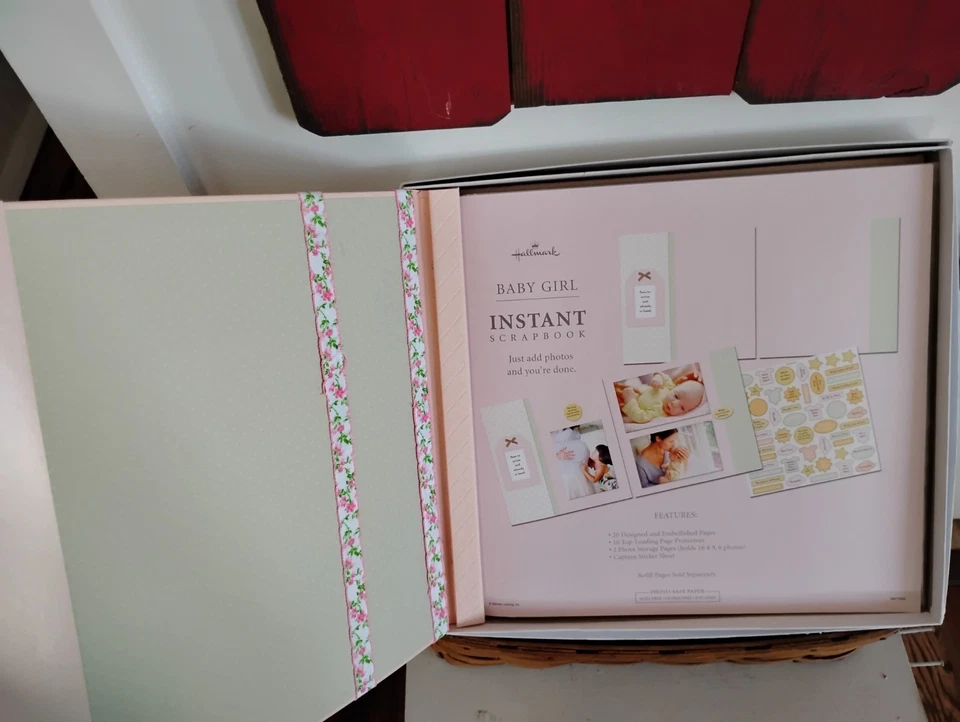 НОВЫЙ великолепный Hallmark Sweet Baby девочка большой розовый мгновенный альбом для скрапбукинга 20 + страницы - Изображение 4 из 4