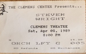  Stephen Wright Elmira, NY  April 8, 1989 Ticket