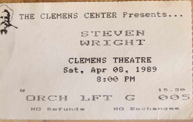  Stephen Wright Elmira, NY  April 8, 1989 Ticket