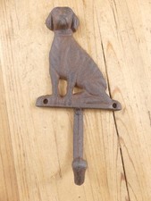 Cast Iron Antique Style DOG Coat Hooks Hat Hook Rack Towel LAB Retriever Puppy
