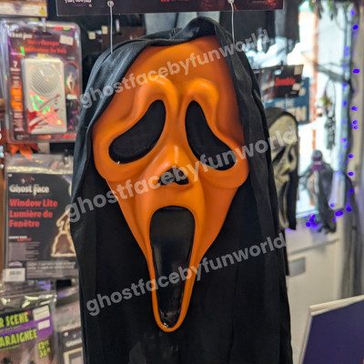 Orange fluoreszierende Ghost Gesichtsmaske - EU 2025 - Fun World Scream