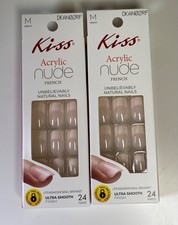 Kiss Acryic Nude French Unbelievably Natural Nails You always 24 Nails -Set Of 2