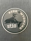 Stio Brand Jackson  Wyoming Sticker Green White Cowboy riding fish Hiking mint
