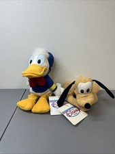 Disney Store Pluto  Donald Mini Bean Bag Plush Baby Toy NOS w/ Original Tag