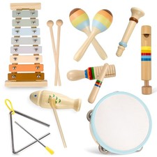 Montessori Wooden Baby Musical Instruments Set for Toddlers 3  Xylophone  Per