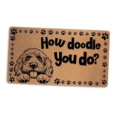 Funny Doodle Door Mat 18x30 Inch, Faux Coco Coir Doormat with Multicolour 0347