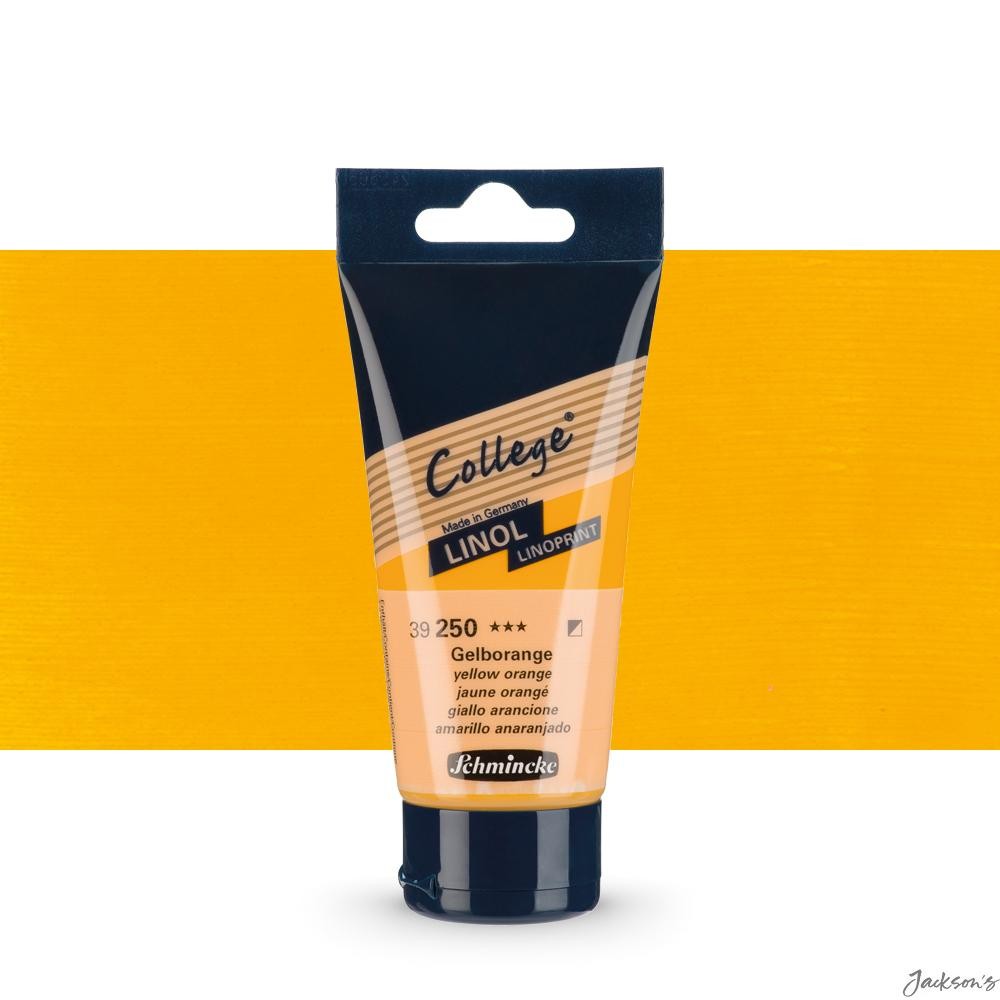 Schmincke College Linol Linoprint Ink Water Based 75ml Yellow Orange For Lino...