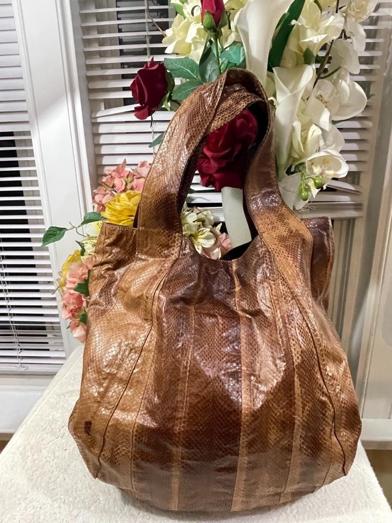BEIRN NY Brown Jenna Tote GENUINE Snake Skin Bag (500 | eBay