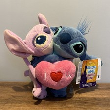 EXCLUSIVE DISNEYLAND PARIS LILO & STIRCH CUDDLING ANIMATED PLUSH TOY PAIR HEART