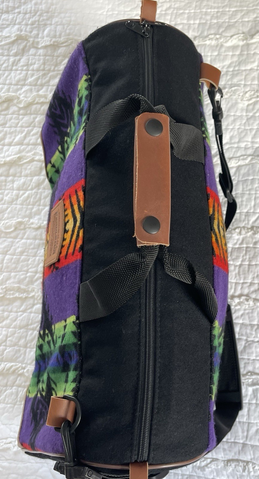 Pendleton Weekender Bag Wool Leather Southwestern… - image 11