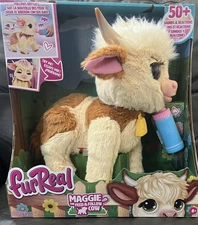 FurReal Friends Maggie the Feed & Follow Highland Cow Plush 50+ Sounds NEW