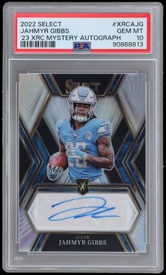 2022 Panini Select Jahmyr Gibbs #XRCAJG PSA 10 '23 Xrc Mystery Autograph 20/99