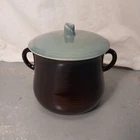 VTG Red Wing Pottery Village Green Brown 7.5" Lidded Bean Pot w/ Full Stamp