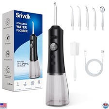 Cordless Water Dental Flosser     300ML, 3 Modes, 6 Tips, Portable, IPX7