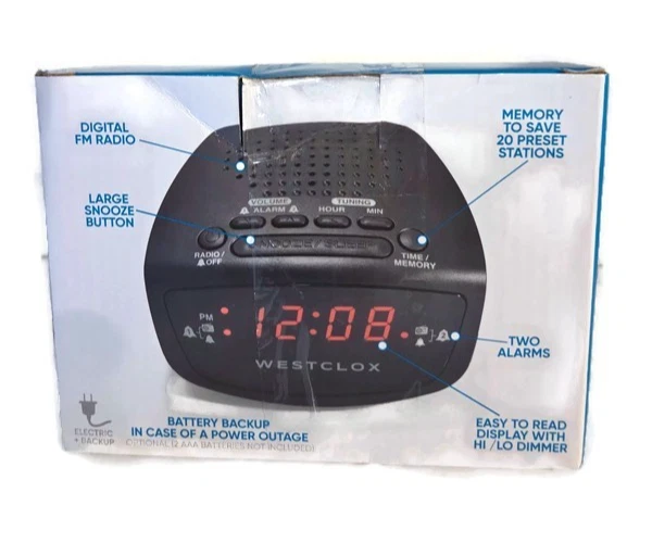 Reloj despertador Westclock radio FM sueño despertador a radio y alarma doble Foto 2 de 3