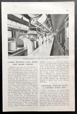 ''Große Küchenwagen gebaut für Truppenzüge'' 1917 1. Weltkrieg bildhafte kanadische Eisenbahnen