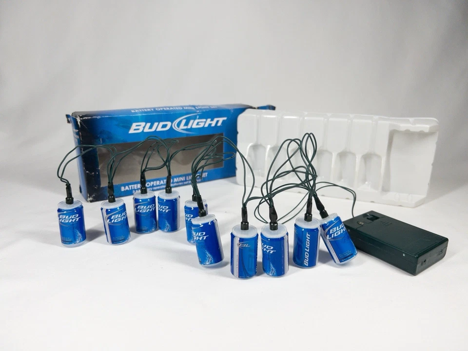 2012 Bud Light Battery Operated Mini Christmas Light Set Kurt S. Adler - Image 2 of 4