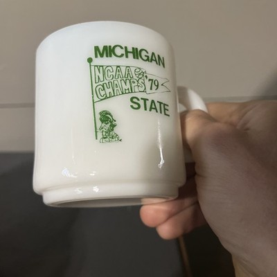 1979 Michigan State Milk Glass Coffee Mug NCAA Basketball Champs | eBay
