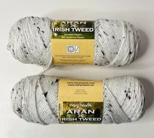 Lot of 2 Skeins Mary Maxim Aran Irish Tweed, Aran Tweed, #4 Wt., 205 Yds. Each