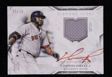 2018 Diamond Icons David Ortiz On Card Red Ink GAME WORN PatchAuto #6/10 Red Sox
