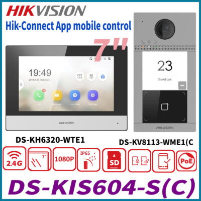 Hikvision DS-KIS604-S(C) 7'' TFT-Bildschirm PoE 1080P WiFi App IP Video Intercom