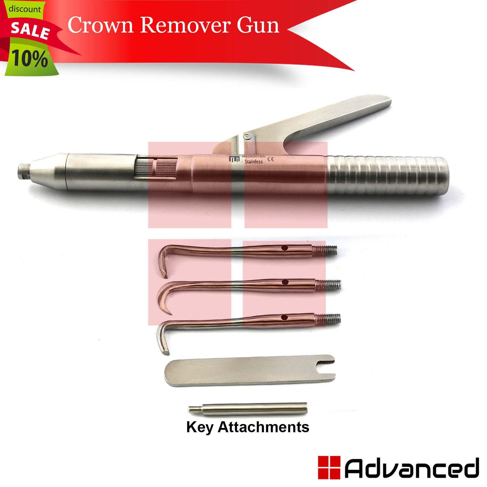 Automatic Crown Remover Gun Dental Crowns Removal Tool With Five