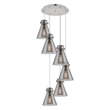 Innovations Newton-C 6Lt 8" CM Pendant, 14" Cpy, PN/SM - 116-410-1PS-PN-G411-8SM