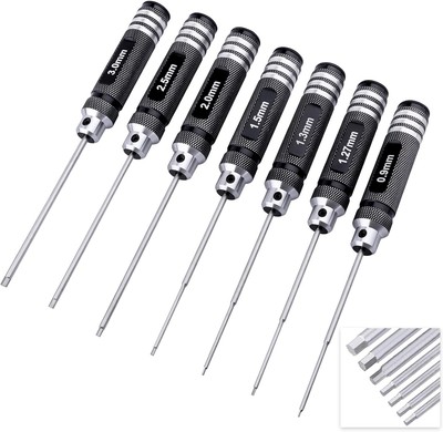 7Pcs Hex Screwdriver Set 0.9mm 1.27mm 1.3mm 1.5mm 2.0mm 2.5mm 3.0mm Hex Driver A