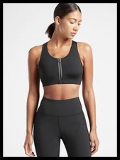 Athleta NWT Women's Zip Along Bra D-DD Size Small Color Black