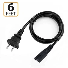 AC Power Supply Cord Cable 2Prong Square Round for TV Printer Laptop PC Computer