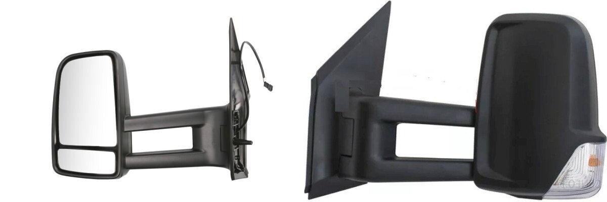 Left Exterior Mirror For VW Crafter (2E) 12.2005-04.2017 Black 2 Pole Long
