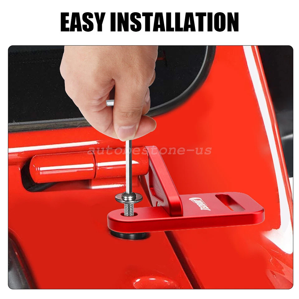 JERBOR A-Pillar Light Mount Brackets For Jeep Wrangler Gladiator 2018-2023 Red - Image 4 of 4