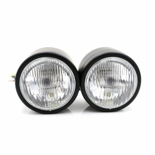 Black Twin Headlight Motorcycle Double Dual Lamp Harley XL 883 H